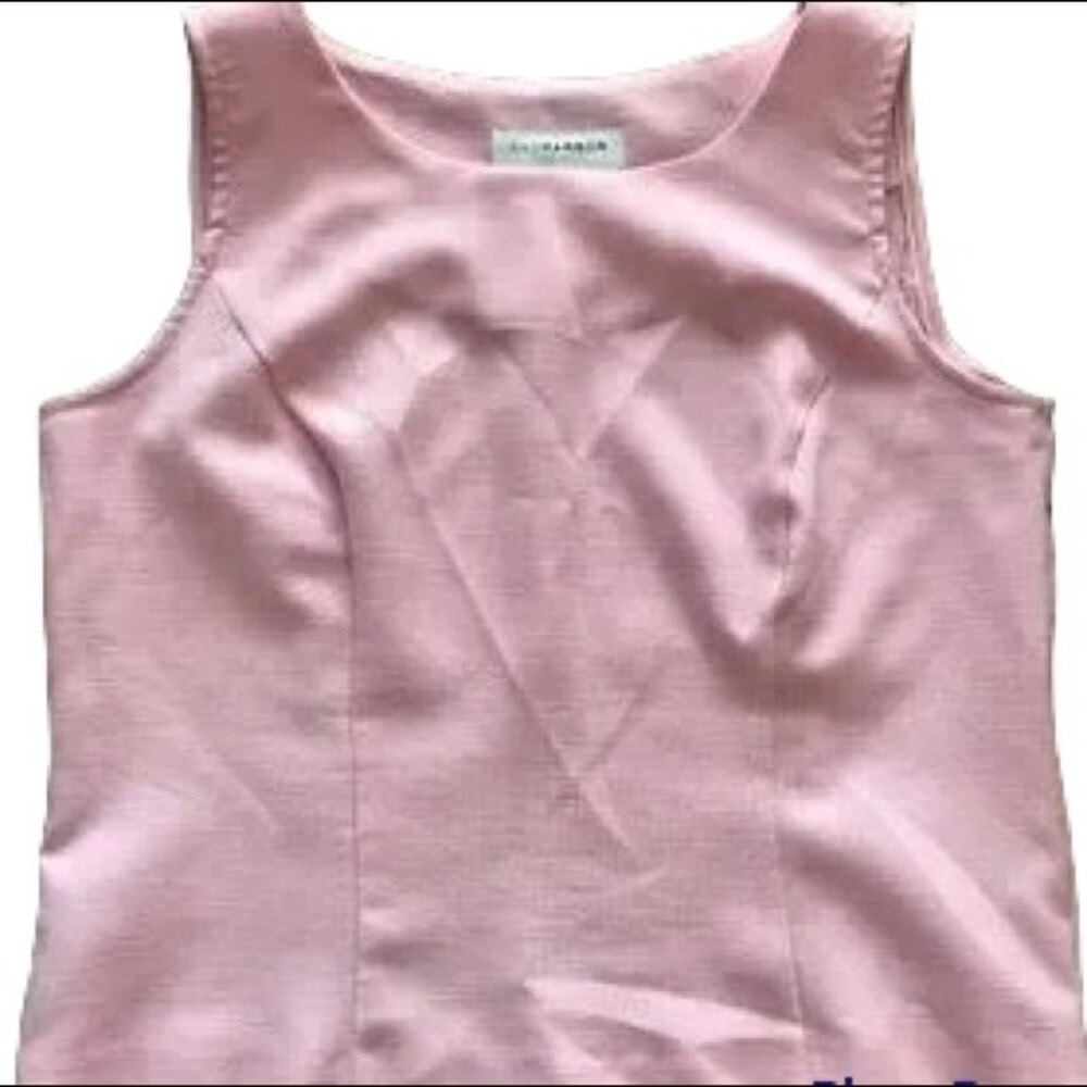 Sag Harbor Sleeveless Blouse Pink Size 10P Petite Shell Tank Top Linen Look